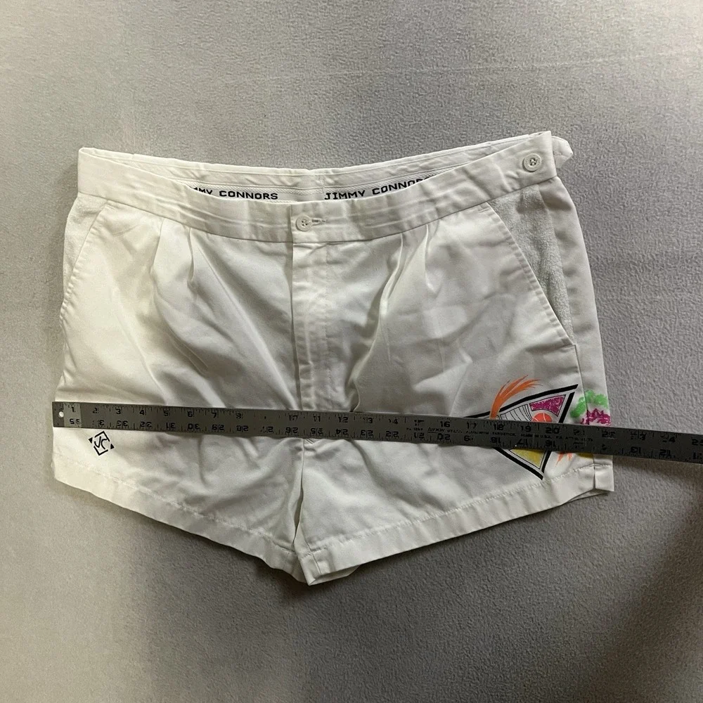 Vintage 70s 80s Slazenger Jimmy Connors Tennis Shorts White JC Sport Adult 38